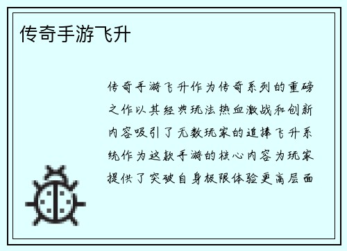 传奇手游飞升
